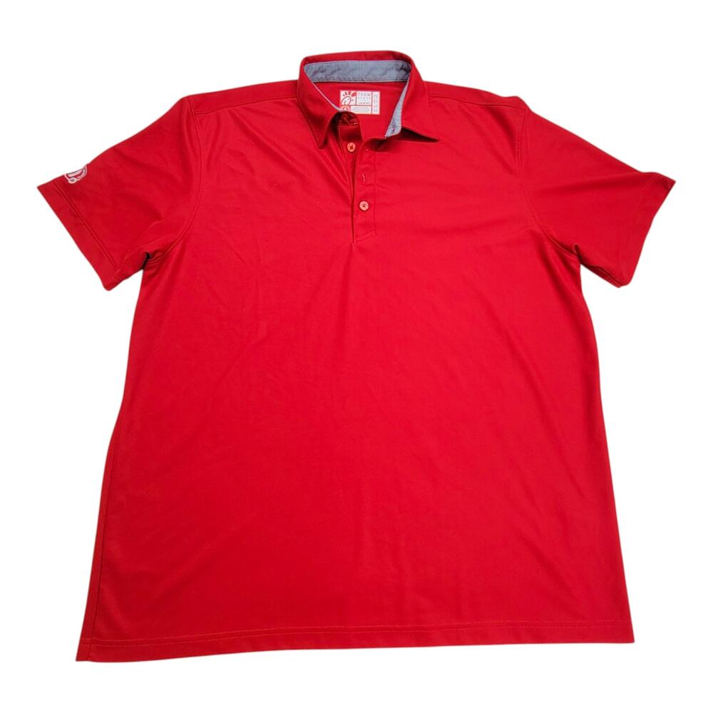 Chick-Fil-A OOBE Mens XL Red Polo Shirt Employee Team Style Uniform Work Top